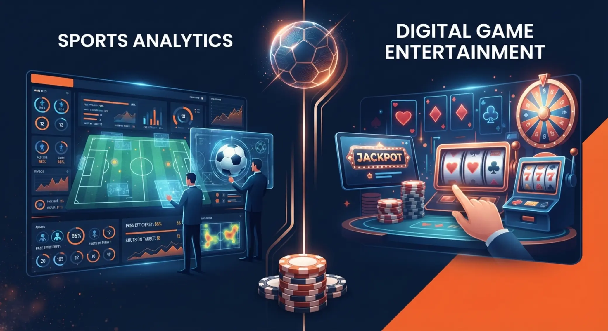 Escena visual con distintos tipos de bonos para deportes y juegos en línea
