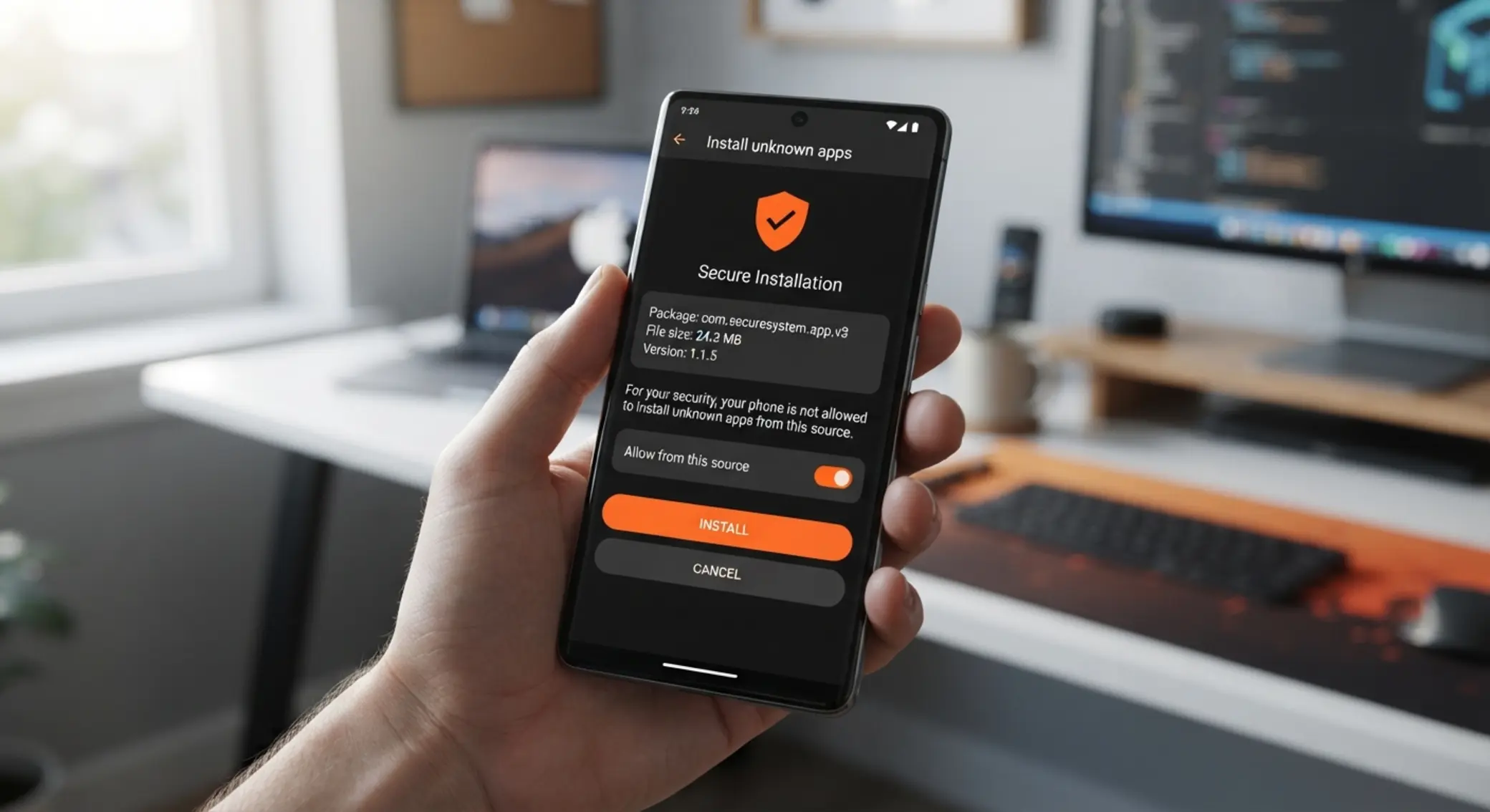 Proceso de descarga APK de Betano en Android con ajuste de seguridad