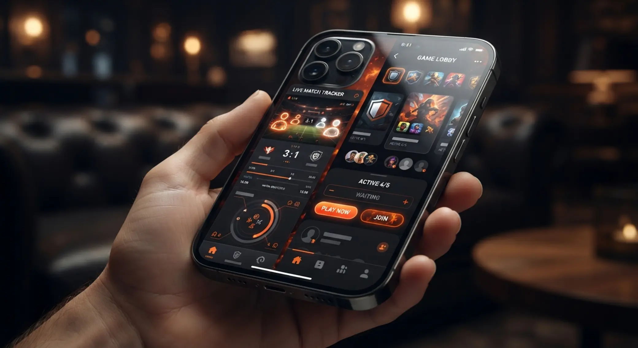 Interfaz móvil con secciones en vivo y casino en la app de Betano
