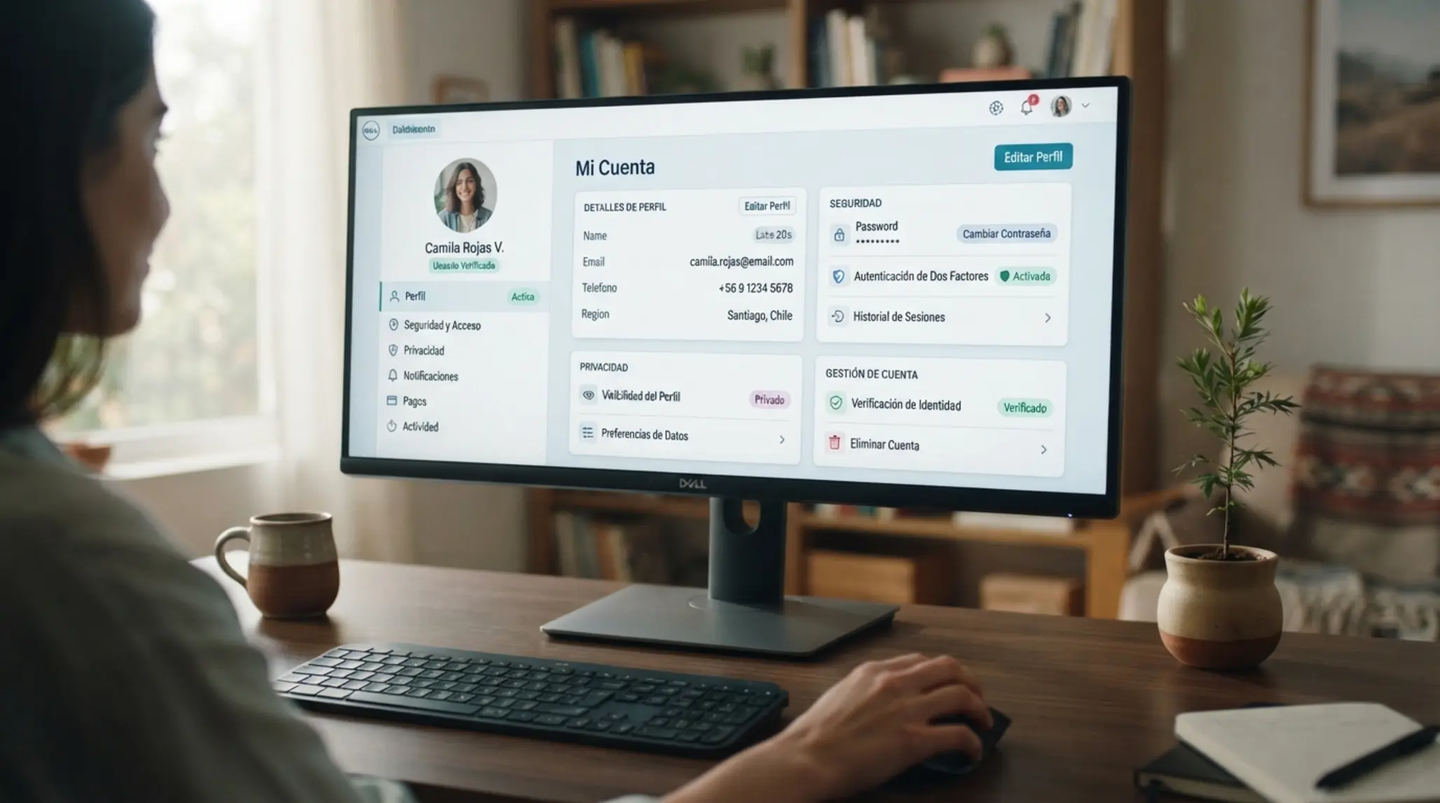 Interfaz neutral de configuración de cuenta para eliminar perfil en Betano Chile