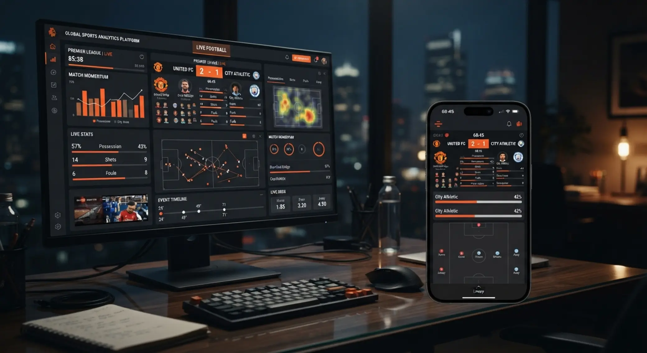 Interfaz de apuestas deportivas en vivo en móvil y desktop