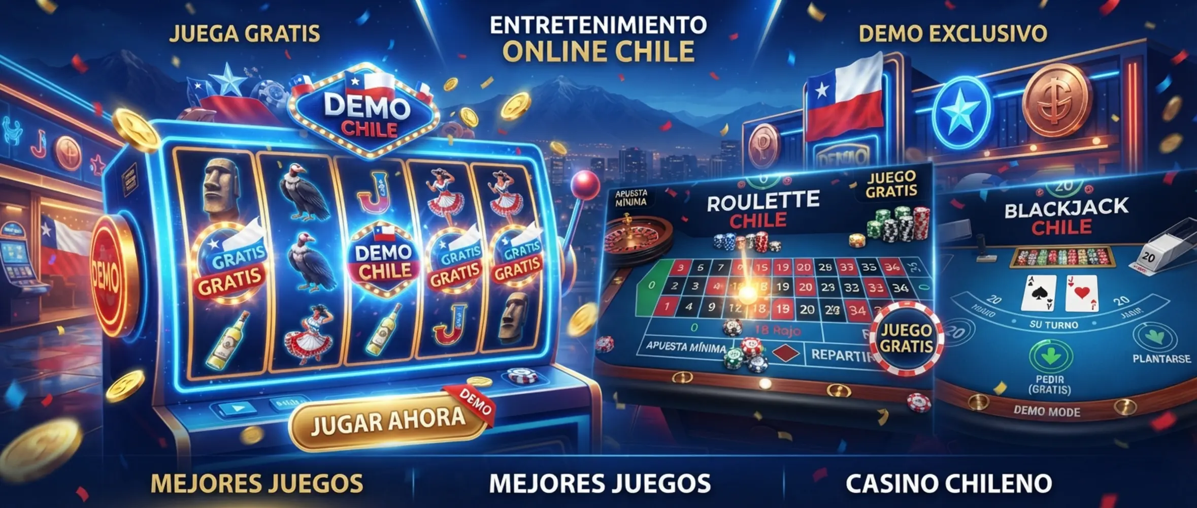 Collage de slots y juegos de mesa en formato gratis demo