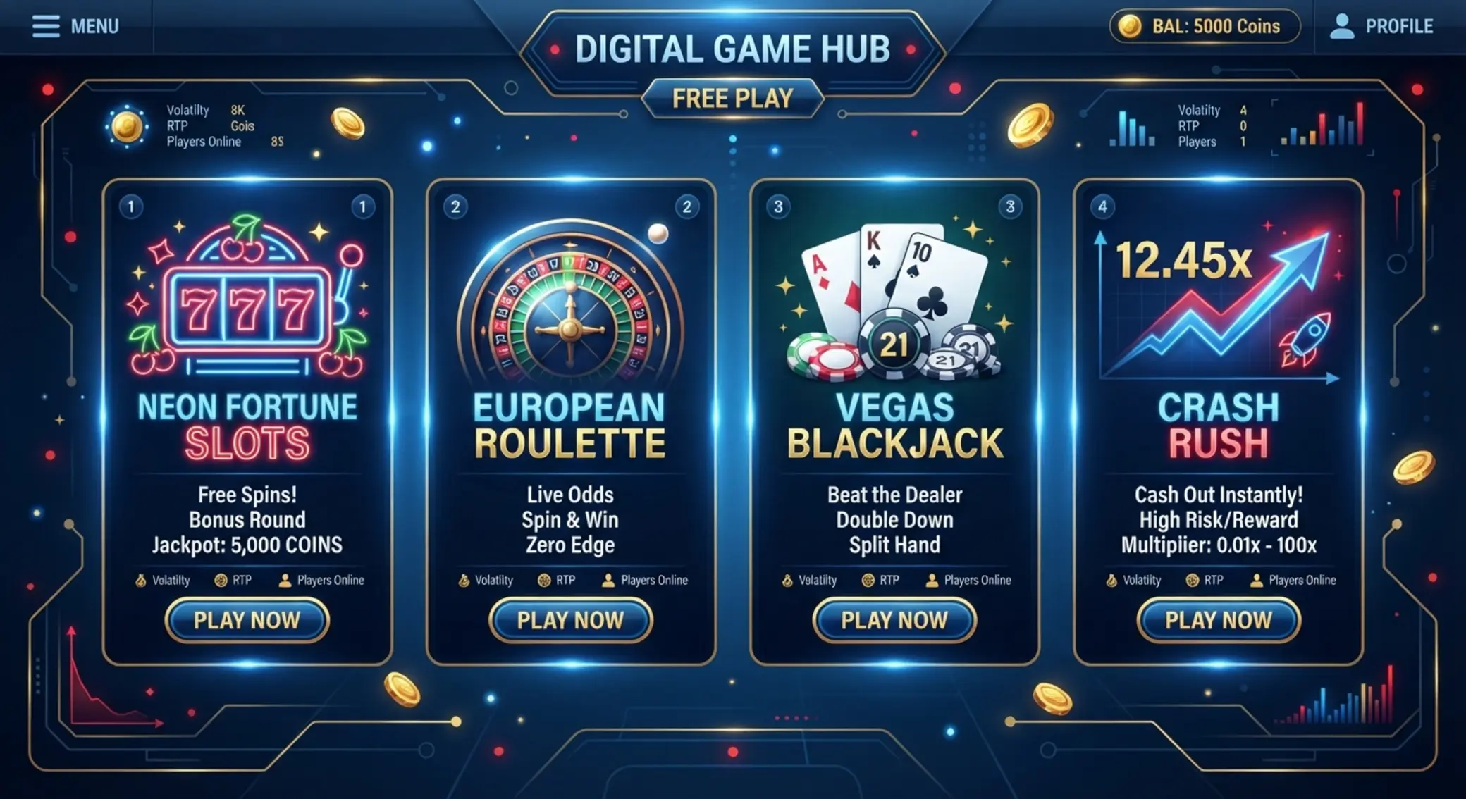 Tipos de juegos gratis: slots, ruleta, blackjack y crash