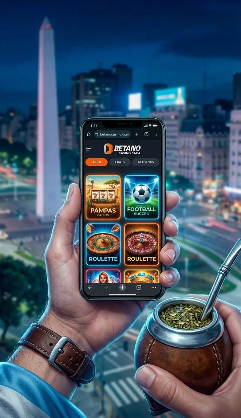 Usuario argentino jugando a Betano Casino Caba desde móvil en Buenos Aires.