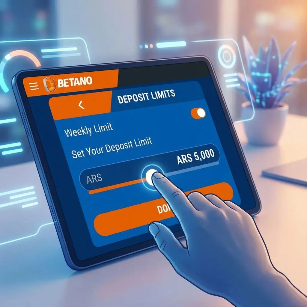 Configuración de límite de depósito en pantalla de Betano en pesos argentinos