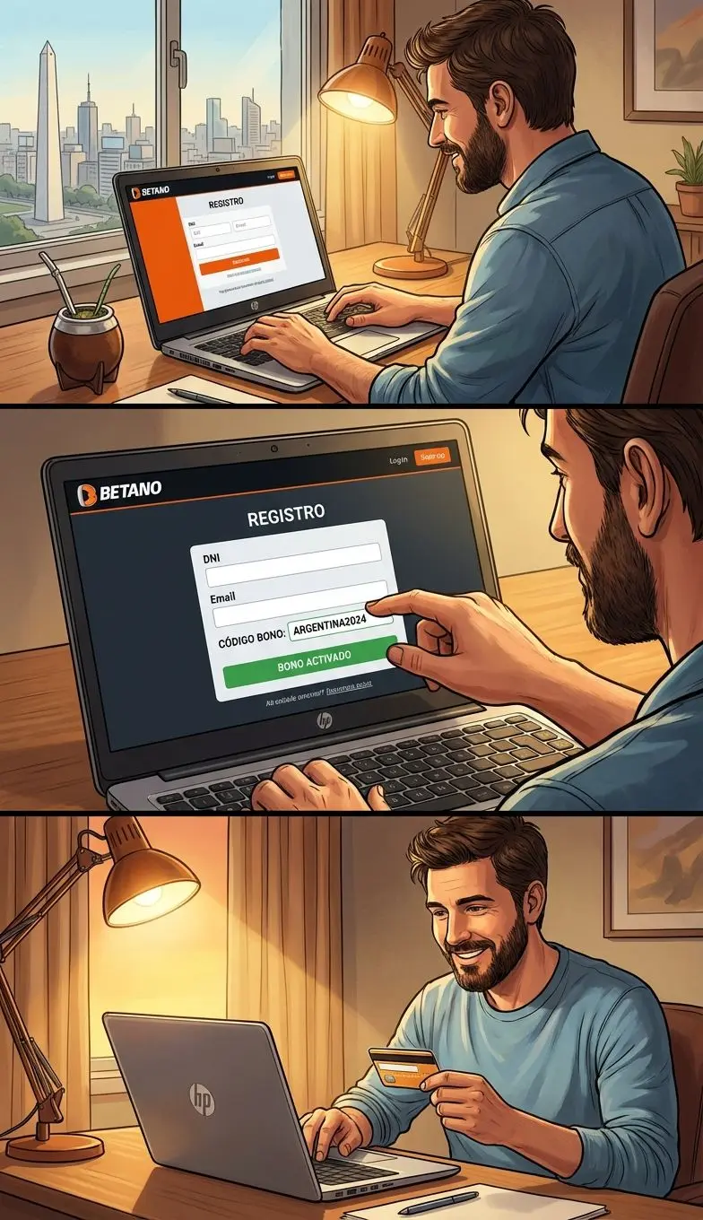 Proceso para activar el bono de bienvenida en Betano paso a paso.