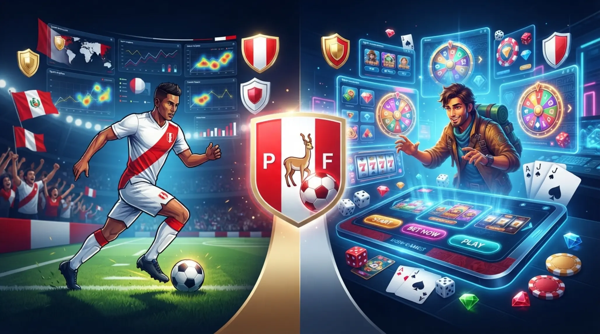 Banner promocional de bienvenida Betano Perú con enfoque en deportes y entretenimiento digital