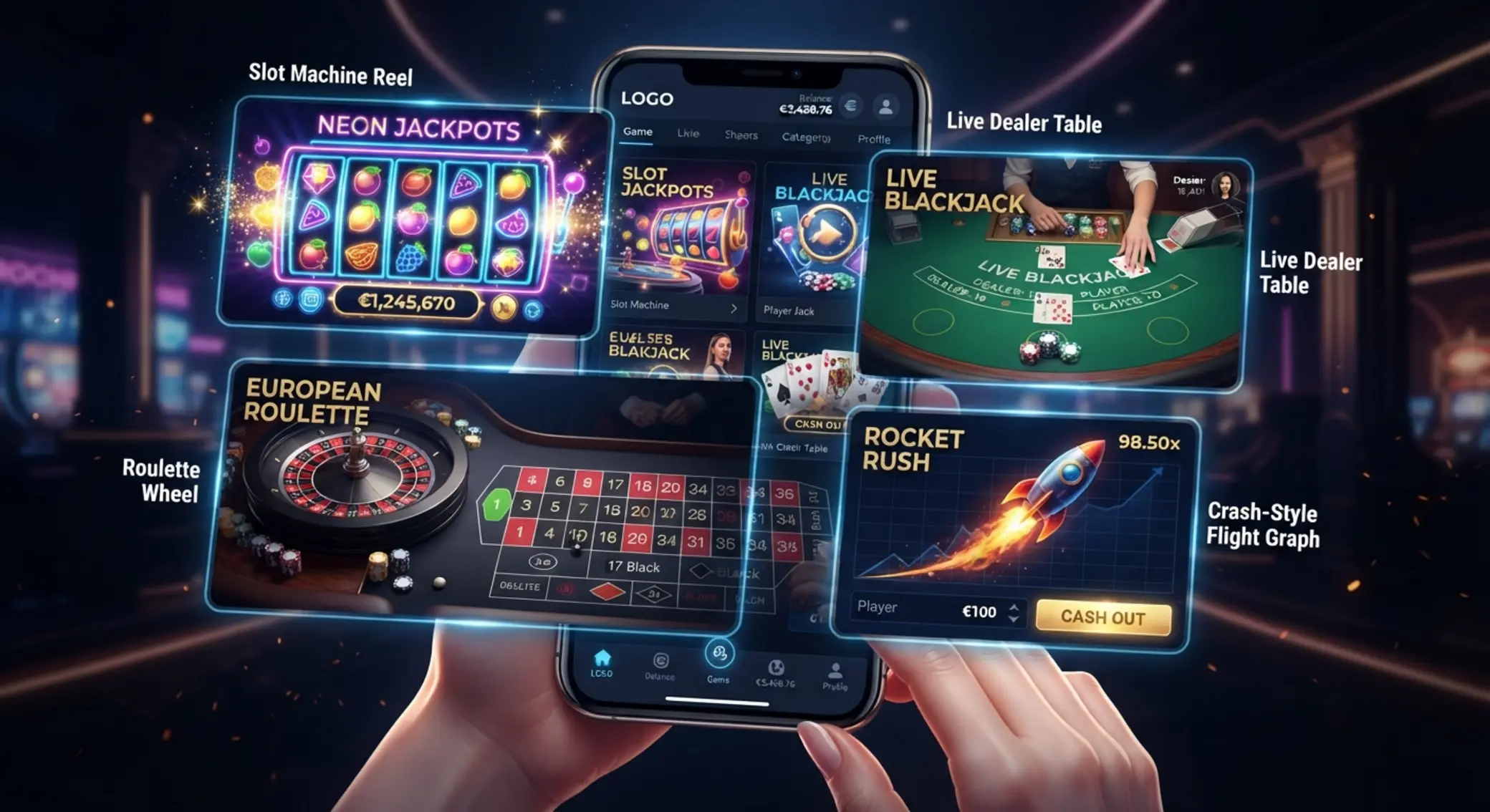 Tipos de juegos de Betano: tragamonedas, ruleta, cartas y crash