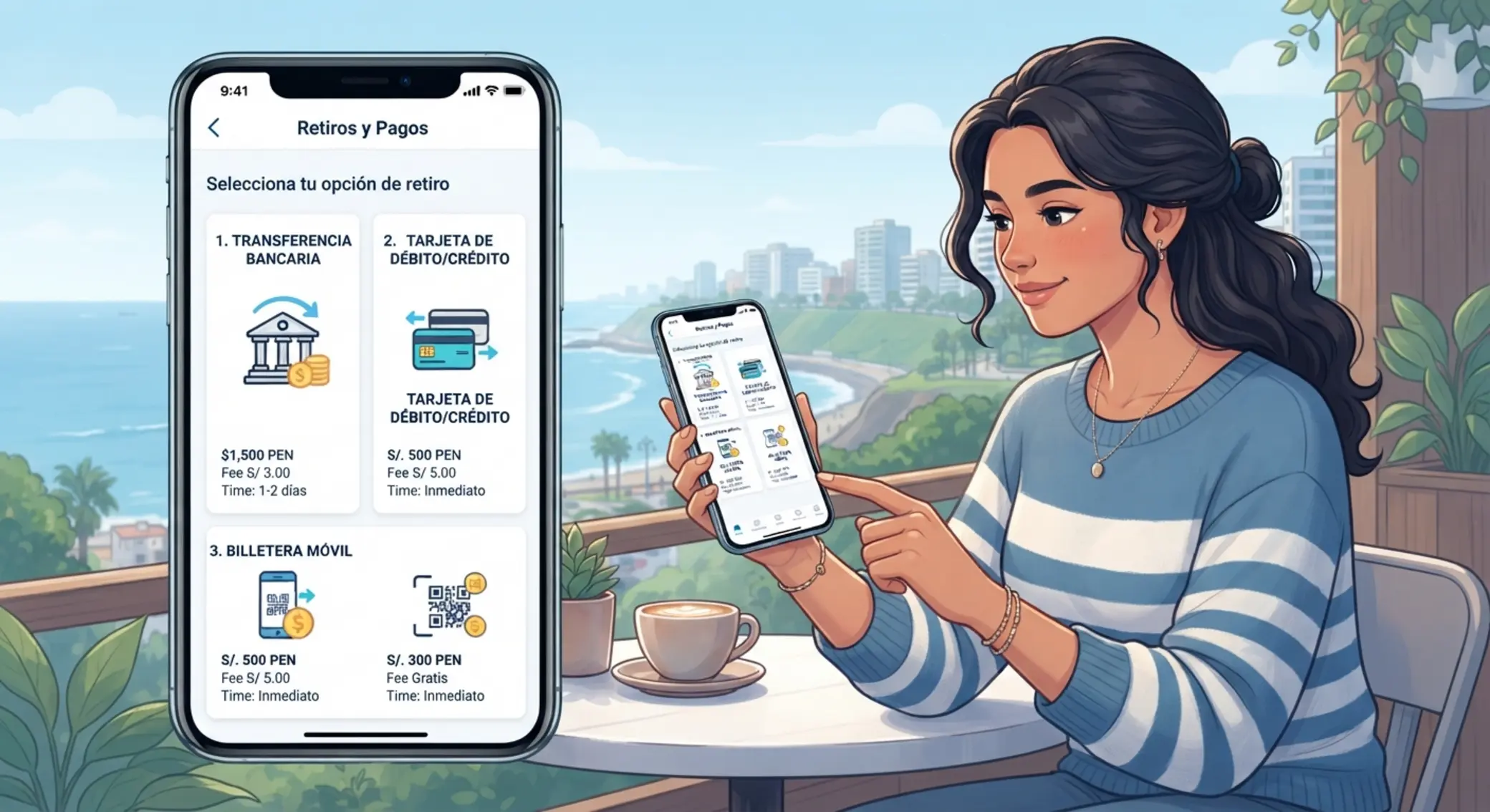 Métodos de retiro en celular: banco, tarjeta y billetera