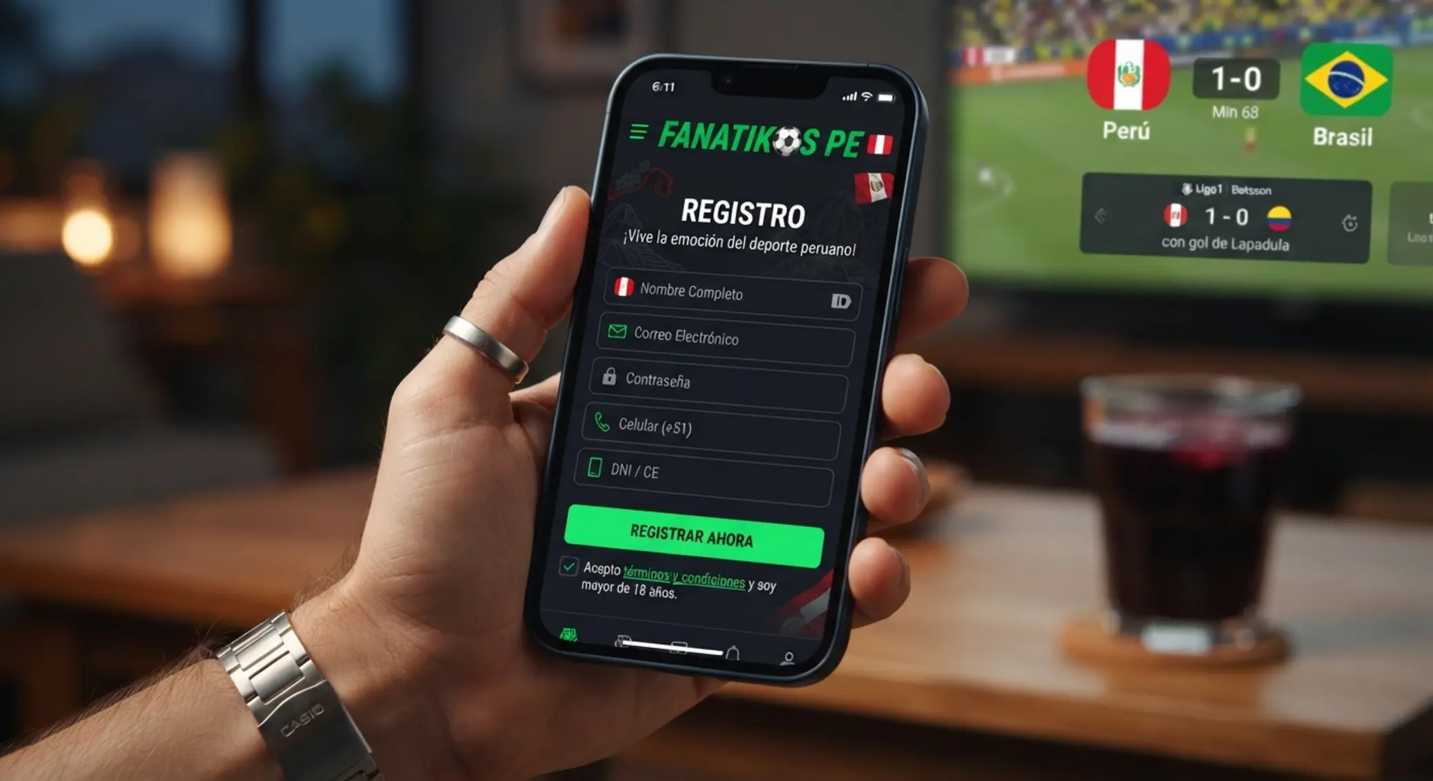 Uso de una app móvil para completar el registro desde el celular