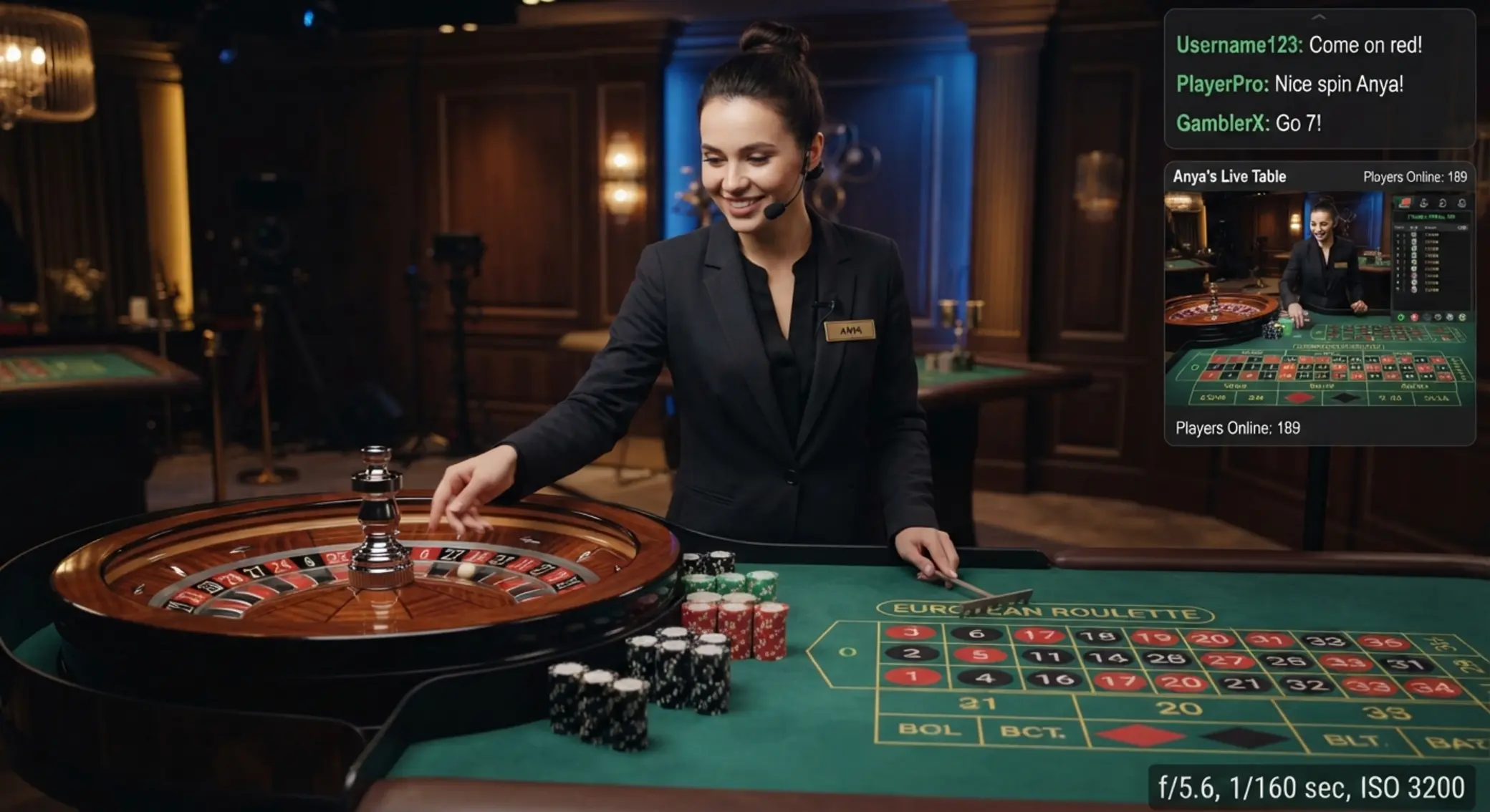 Ruleta en vivo con crupier real y chat de jugadores