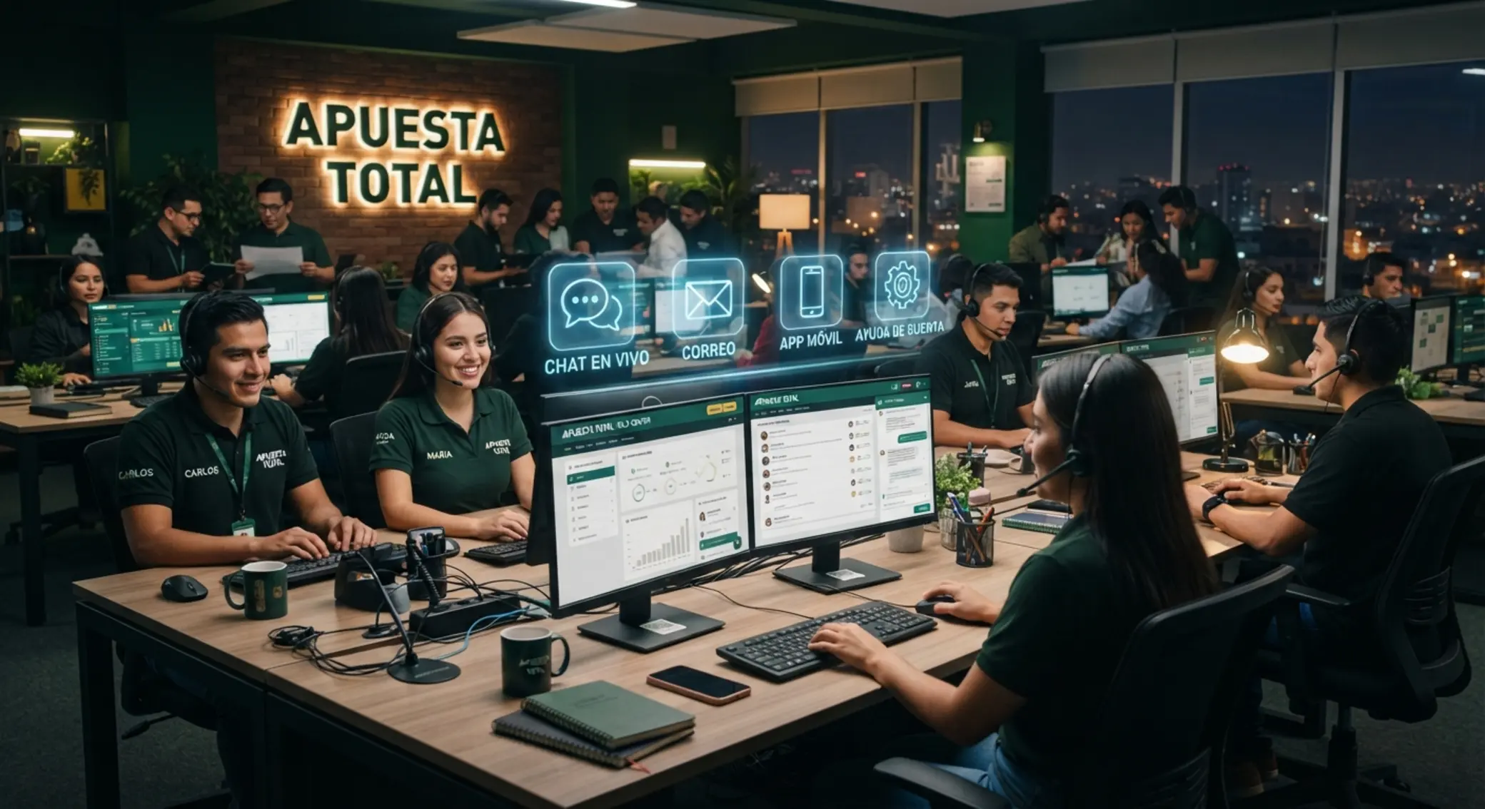 Centro de soporte digital con chat, correo y app para usuarios de Betano Perú