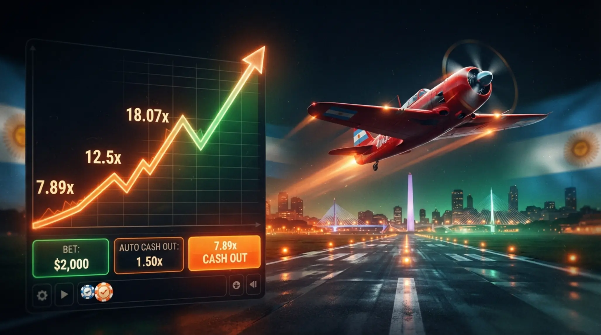 Banner de Aviator en Betano con avión despegando y estilo casino